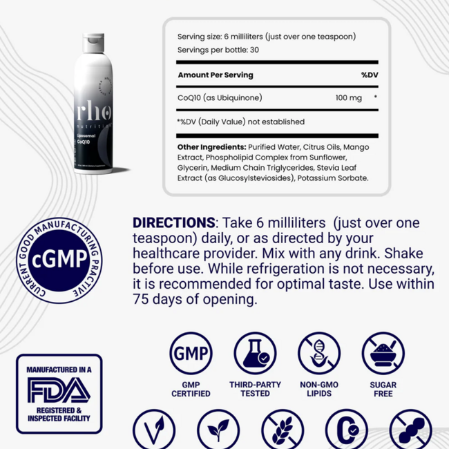 Liposomal CoQ10 - Rho Nutrition
