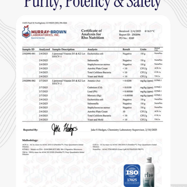 Liposomal D3K2 - Rho Nutrition
