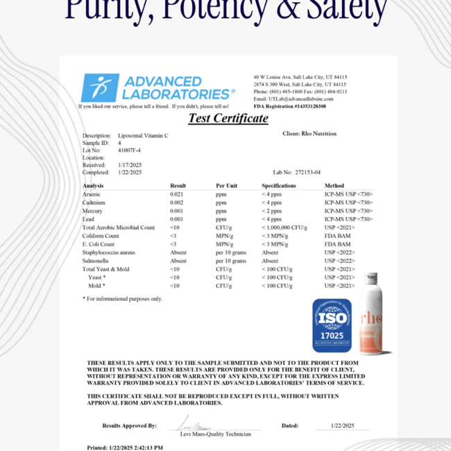 Liposomal Vitamin C - Rho Nutrition