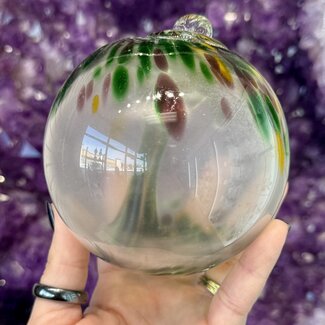 Witch Ball & Stand - 4" Mystical Tree Haze Multi Colored
