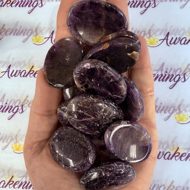 Amethyst Worry (Thumb Fidget Relaxation Pocket) Stones - Medium Oval