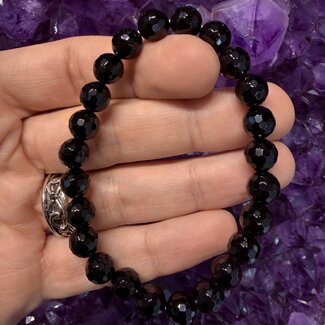 Black Azeztulite (Faceted) Bracelets - 8mm