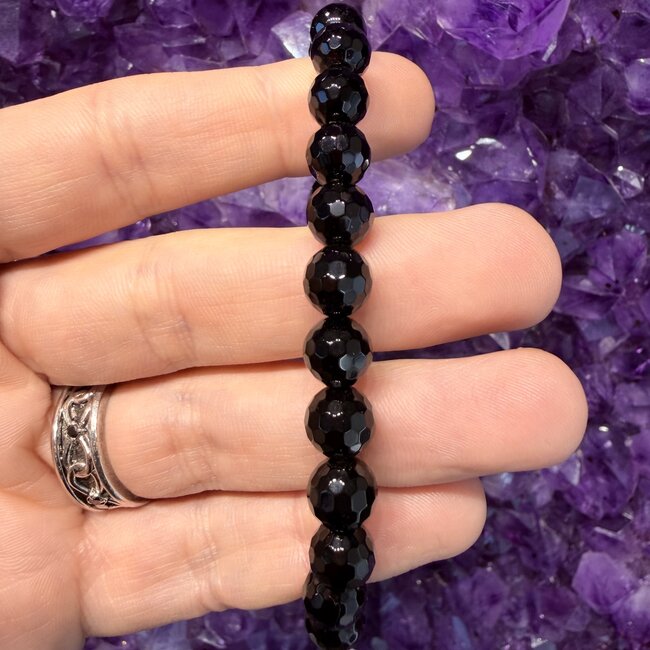 Black Azeztulite (Faceted) Bracelets - 8mm