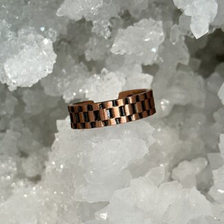 Copper Rings - Adjustable Braided Grid Magnetic
