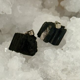 Black Tourmaline Pendants - Small Rough Raw Natural