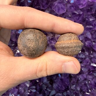 Moqui Stones Balls Marbles (Shaman Stones Thunderballs) - Pair Male Female Set - Rough Raw Natural