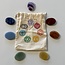 7 (Seven) Chakra Worry (Thumb Fidget Relaxation Pocket) Stones Set of 7 -  Medium Oval with Cotton Bag