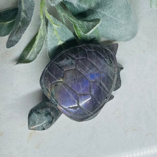 Purple Labradorite Turtle - Carving Figurine 4.5" Specimen