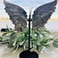 Purple Labradorite Butterfly Wings on Black Pin Stand - 12" Large Carving Specimen