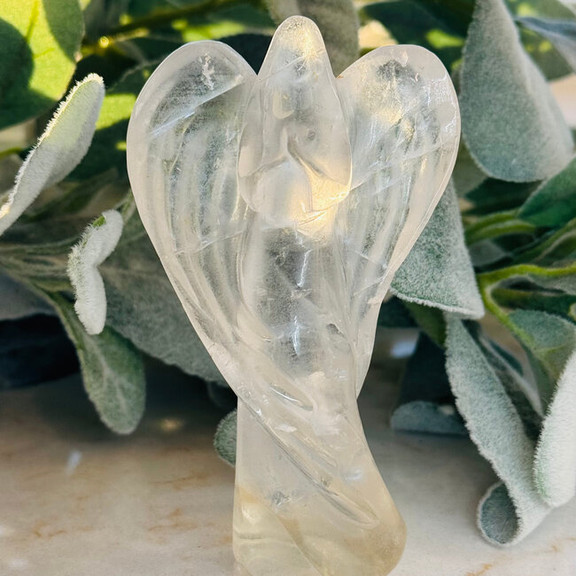 Clear (Crystal) Quartz Angel - 5" Large Carving Figurine Specimen