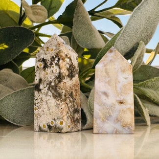 Ocean (Sea Sediment) Jasper Tower Point Generator - Light Small (2-3")