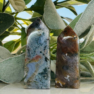 Ocean (Sea Sediment) Jasper Tower Point Generator - Dark Small (2-3")