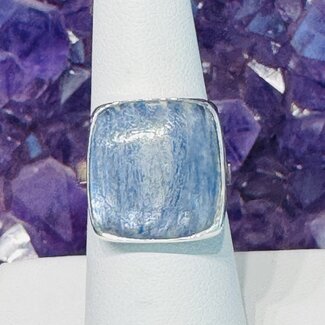 Blue Kyanite Ring-Adjustable Square-Sterling Silver