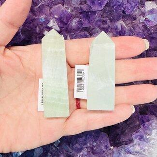 Pistachio (Sea Green) Calcite Obelisks  - Towers Points Generators - Small 2-3"