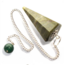 Vesuvianite (Idocrase) Pendulums - Dowsing Hexagonal Faceted Cone Point Divination - Silver Chain - Crystal Gemstone