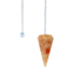 Sunstone Pendulums - Dowsing Hexagonal Faceted Cone Point Divination - Silver Chain Crystal Gemstone