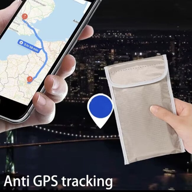RFID Faraday Cell Phone Case Carrier - Gold Bag Signal Blocking Sheild EMF GPS Location Anti Spying Tracking