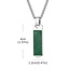 Green Aventurine Dogtag Dog Tag Necklaces - Men's 24" Rectangle Stainless Steel