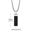 Black Obsidian Dogtag Dog Tag Necklaces - Men's 20" Box Chain Rectangle Stainless Steel