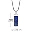 Lapis Lazuli Dogtag Dog Tag Necklaces - Men's 20" Box Chain Rectangle Stainless Steel