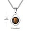 Gold Tigers Eye Necklace - 24" Box Chain Irregular Stainless Steel