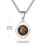 Gold Tigers Eye Necklace - 24" Box Chain Irregular Stainless Steel