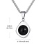 Black Obsidian Necklace - 24" Box Chain Irregular Stainless Steel
