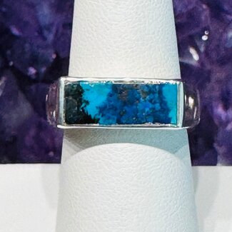 Shattuckite Mens Ring-Size 9 Rectangle Flush Sterling Silver