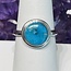 Turquoise Rings - Size 8 Round Double Bezel Set Sterling Silver