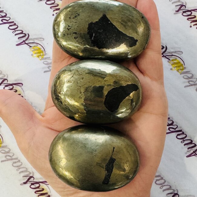 Pyrite Palm Pillow Pocket Stone - Large Gallet