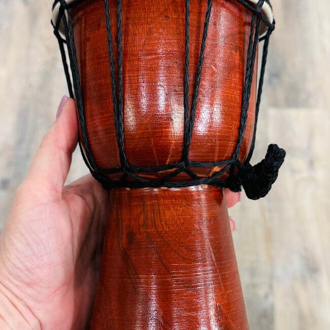 Brown Jimbe Djembe Drum - 4" Diameter 8" Height