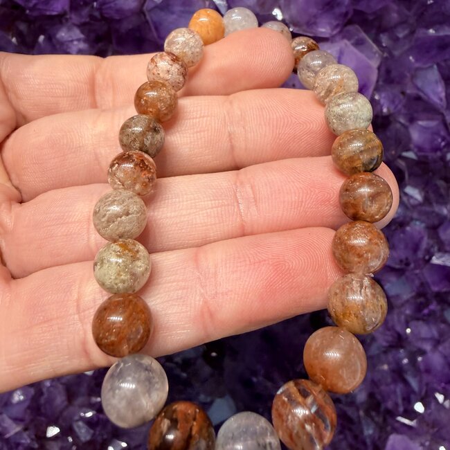 Thousand Layer Lodolite Quartz Bracelets - 8mm