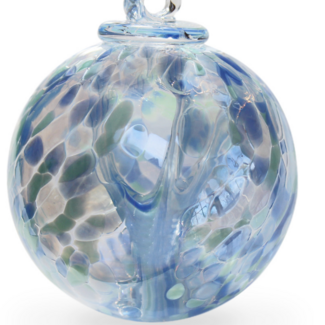 Witch Ball "Blue Lagoon" Iridized - 4"x4"x4"