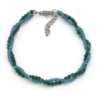 Apatite & Malachite Twist Bracelet - Seed Bead