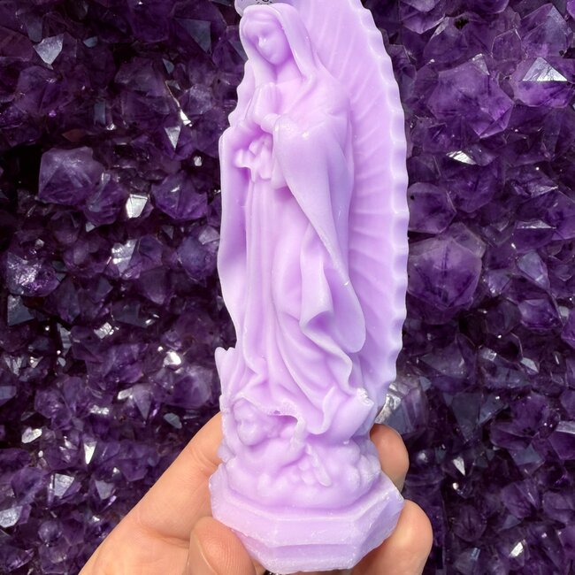 Virgin Mary Candle - Purple