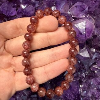 Red Starlight Strawberry Quartz (AAA Grade) Bracelets - 8mm