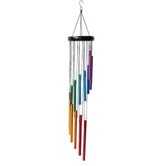Chakra Rainbow 12 Tubes Hanging - Iron Windchime Wind Chime Outdoor Indoor