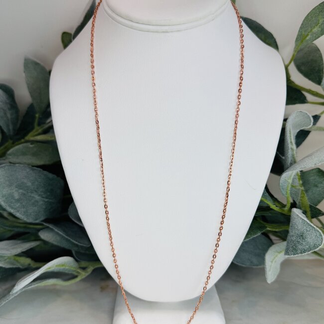 Necklaces - 24" Chain Link Rose Gold Lobster Clasp - Pendants