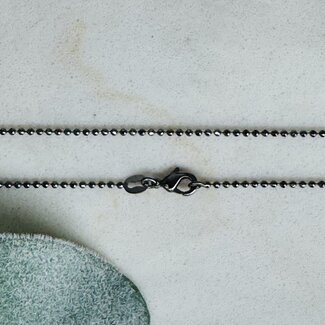 Necklaces - 18" Bead (Ball) Chain Necklace - Gunmetal Black (Stainless Steel) - Pendants