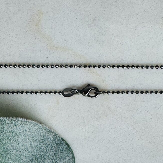 Necklaces - 18" Bead (Ball) Chain Necklace - Gunmetal Black (Stainless Steel) - Pendants