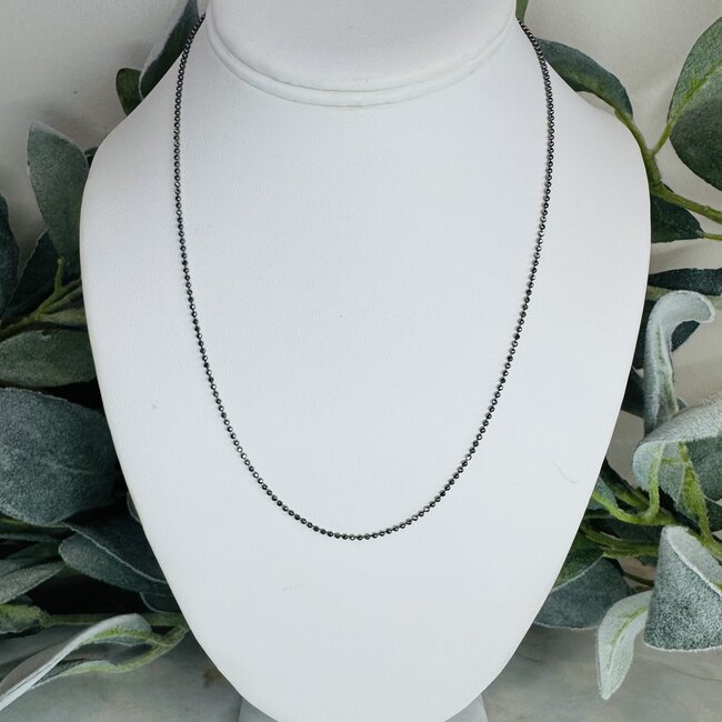 Necklaces - 18" Bead (Ball) Chain Necklace - Gunmetal Black (Stainless Steel) - Pendants