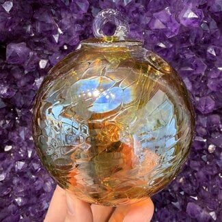 Small Witch Ball "September Sunset" Iridized - 4"x4"x4"