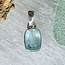 Aquamarine Pendants - Cushion Cut Rectangle Faceted Bezel Set - Sterling Silver