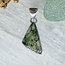 Moss Agate Pendants - Obtuse Triangle Bezel Set - Sterling Silver