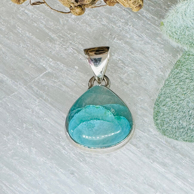 Quantum Quattro Pendants - Teardrop Pear (Wide) Double Bezel Set - Sterling Silver