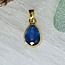 Tanzanite Pendants - Tearrop Pear Faceted Double Bezel Set - 18k Gold Plated over Sterling Silver