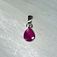 Ruby Pendants (AAA Grade)  - Teardrop Pear Faceted Bezel Set - Sterling Silver