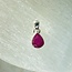 Ruby Pendants (AAA Grade)  - Teardrop Pear Faceted Bezel Set - Sterling Silver