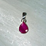 Ruby Pendants (AAA Grade)  - Teardrop Pear Faceted Bezel Set - Sterling Silver