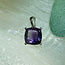 Rainbow Fluorite Pendants - Square Faceted Claw Prong Set - Sterling Silver